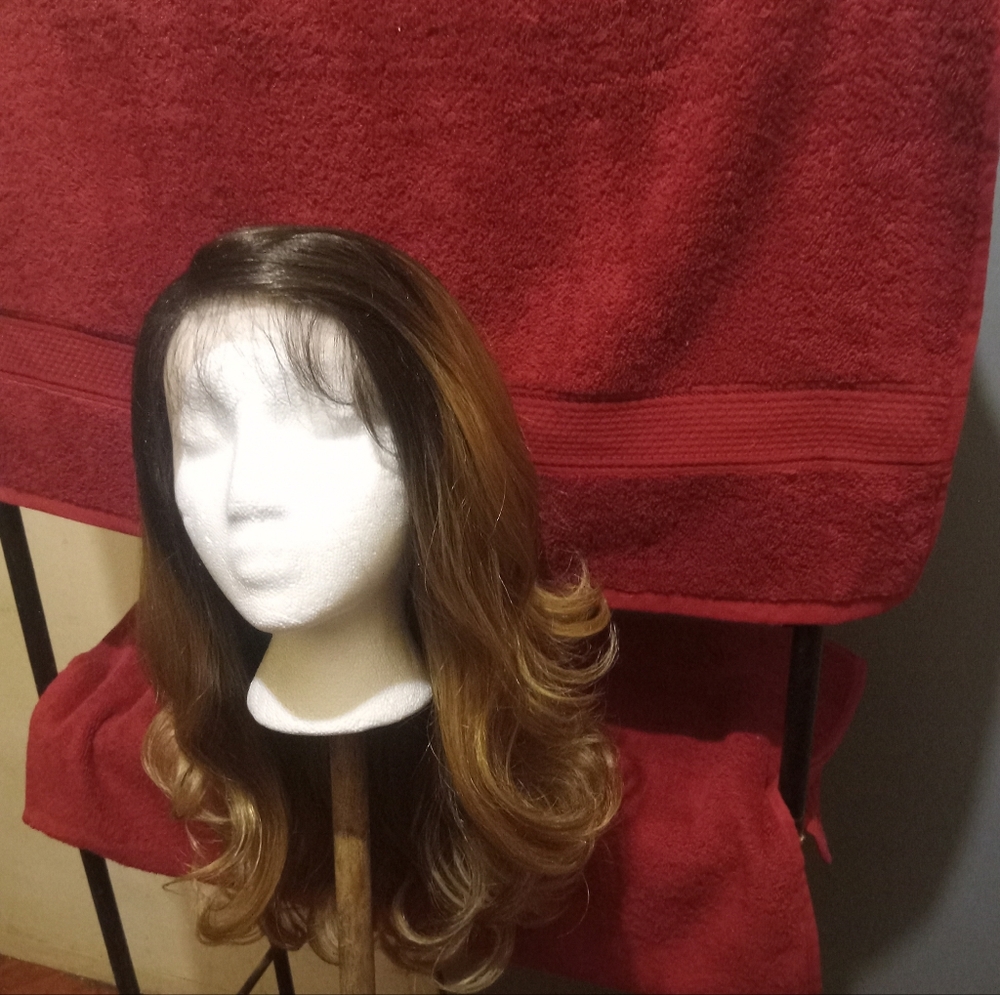 New 24 inch Long Human Hair loose Curl Lace frontal.Unit Pre plucked edges.